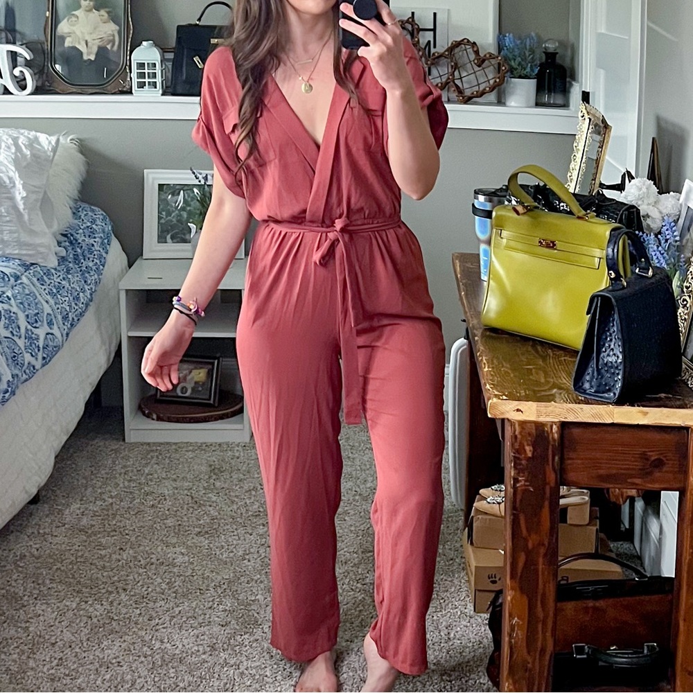 Pink jumpsuit romper short sleeve style playsuit casual comfortable Barbie A